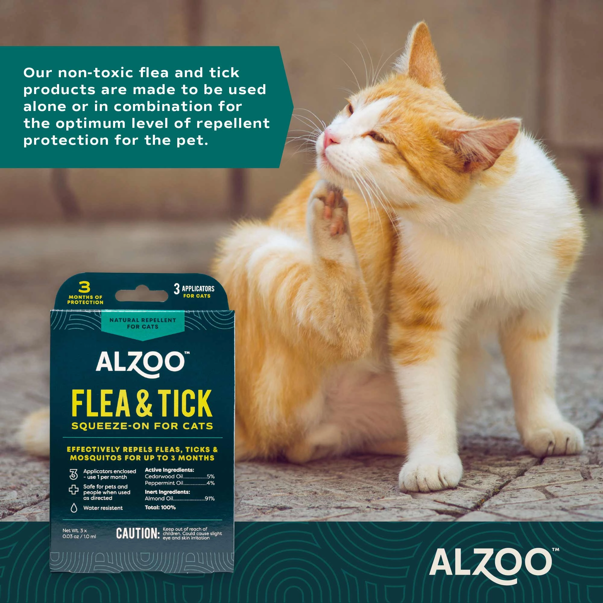 Plant-Based Flea & Tick Squeeze-On Topical for Cats