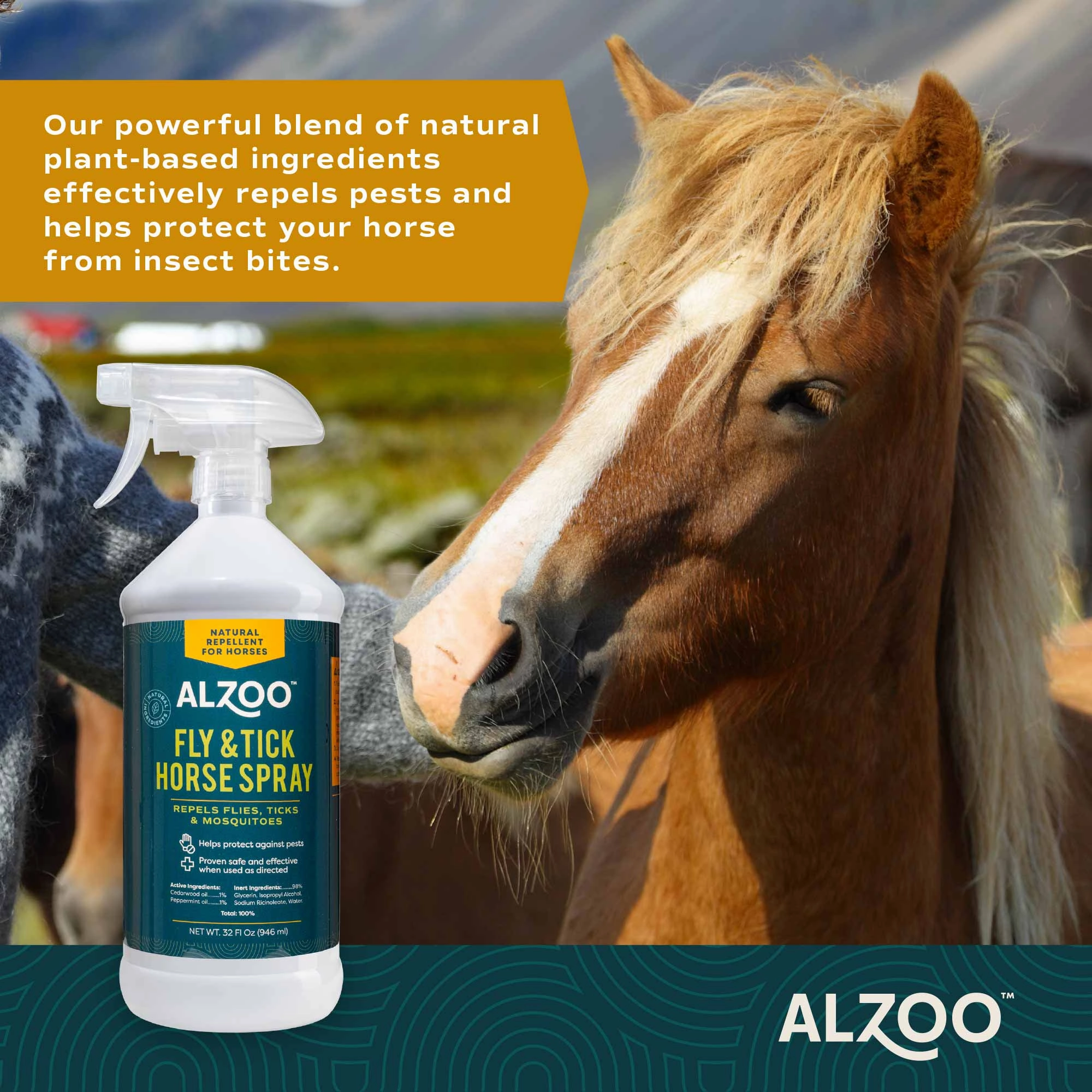 Plant-Based Natural Fly & Tick Horse Spray, 32 oz