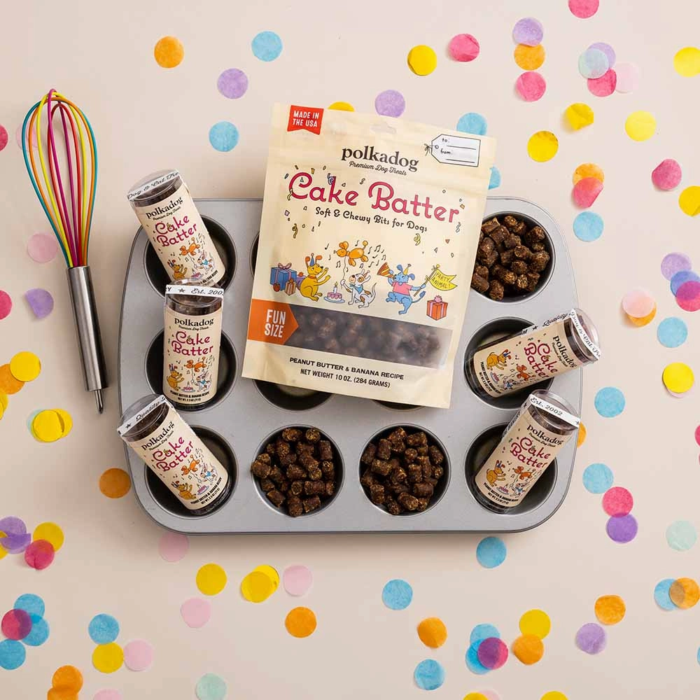Polkadog Cake Batter Peanut Butter & Banana Treats Dog Treats 2.5oz (Mini Tube)