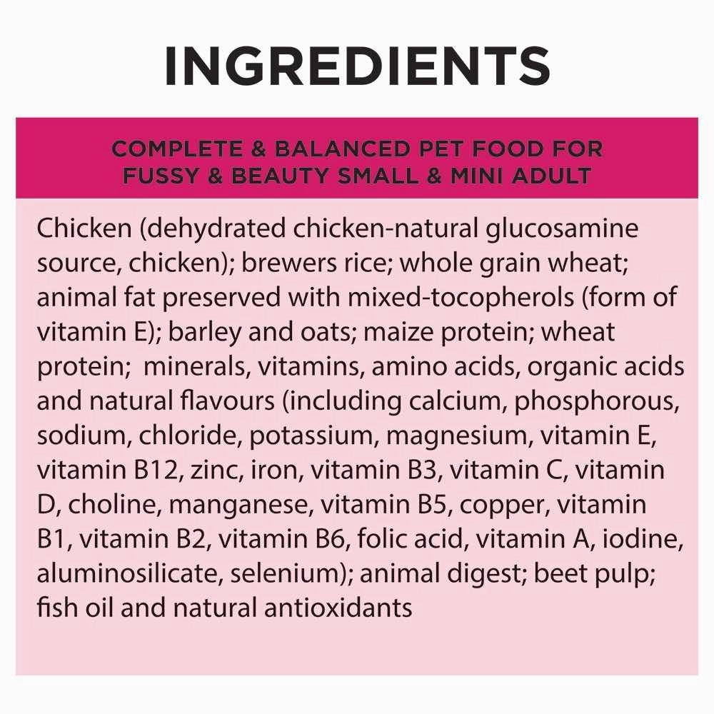 Pro Plan Fussy & Beauty Small & Mini Adult Chicken Dry Dog Food (Exp Oct24)