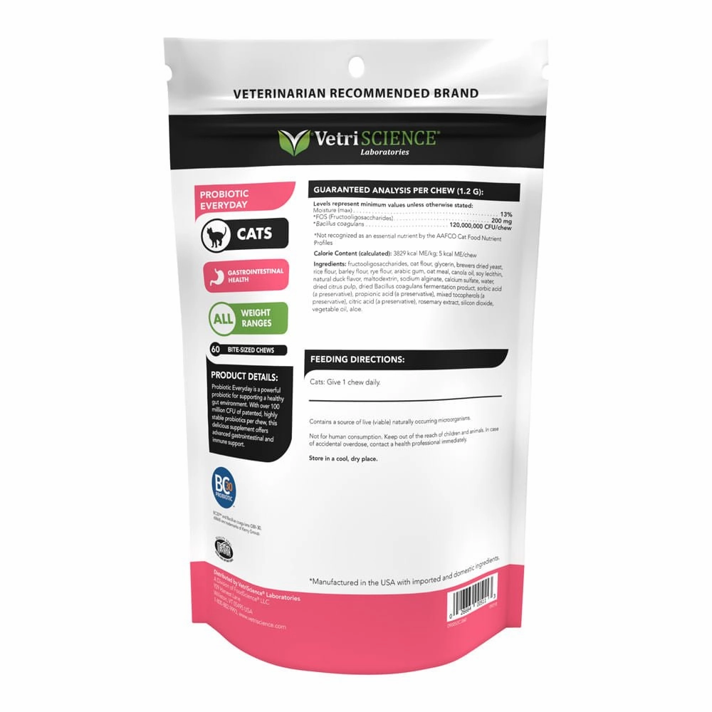 Probiotic Daily Cat, 60 Bite Sized Soft Chews