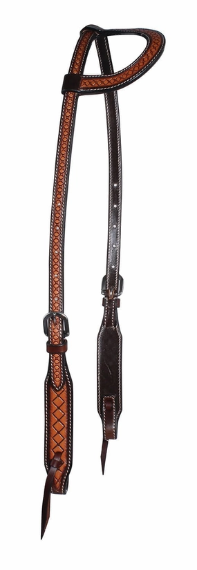 Professional's Choice Crosshatch One Ear Headstall, Brown