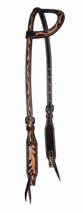 Professional's Choice Floral One Ear Headstall, Brown