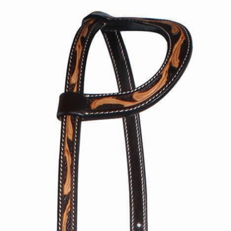 Professional's Choice Floral One Ear Headstall, Brown