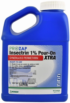 Prozap Insectrin 1% Pour-On Xtra Fly Insecticide, Gallon