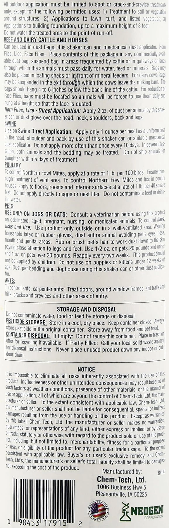 Prozap Insectrin Dust, 2 lb Shaker for Fly Control