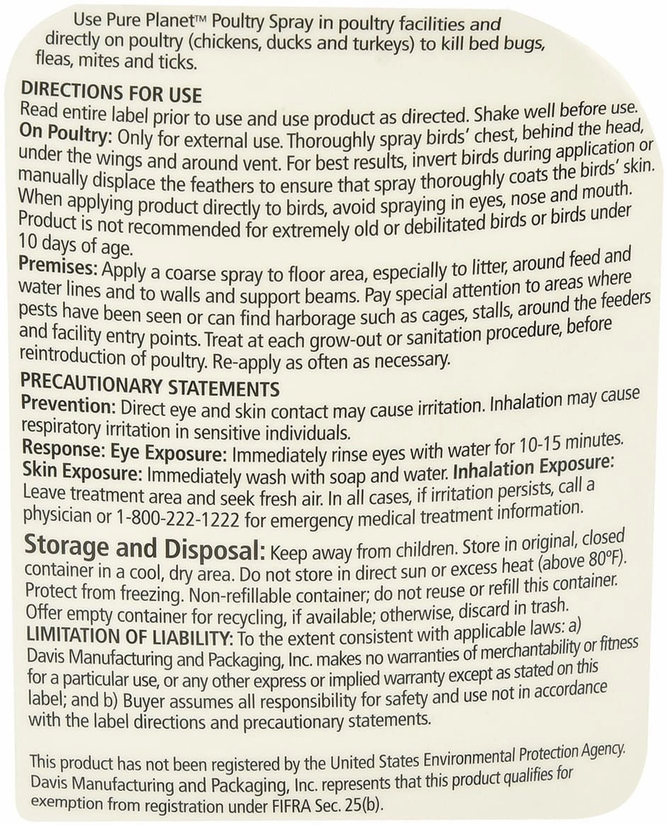Pure Planet Poultry Spray, RTU