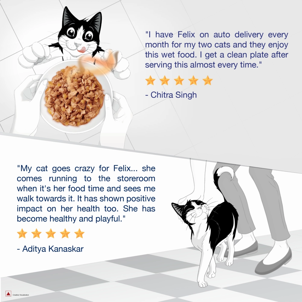 Purina Felix Salmon Jelly Adult Wet Food, Me O Creamy Chicken Liver Treats Cats Combo