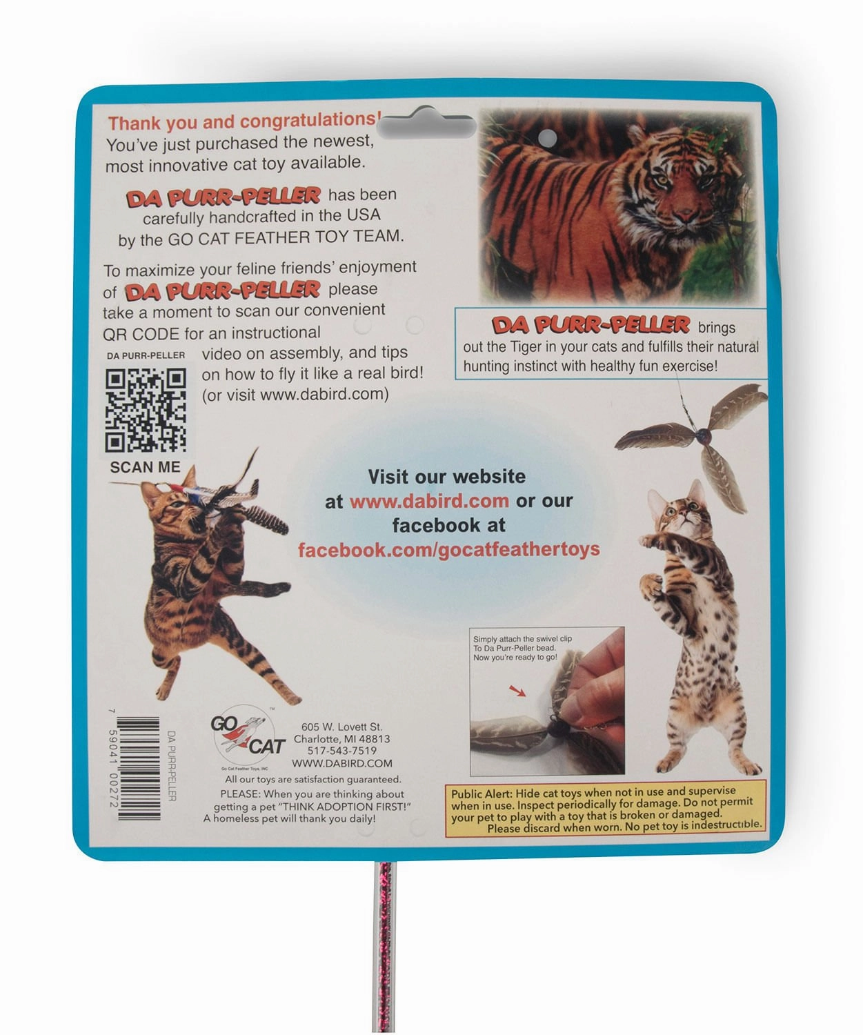 Purr Peller Wand Cat Toy