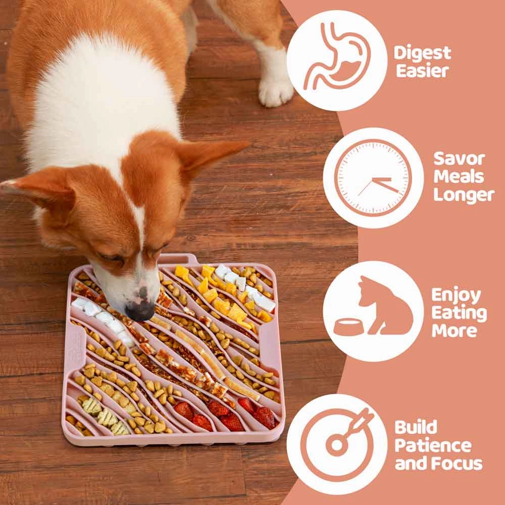 Puzzle Feeder Lick Mat for Dogs and Cats (Puzzle Feeder Wave)