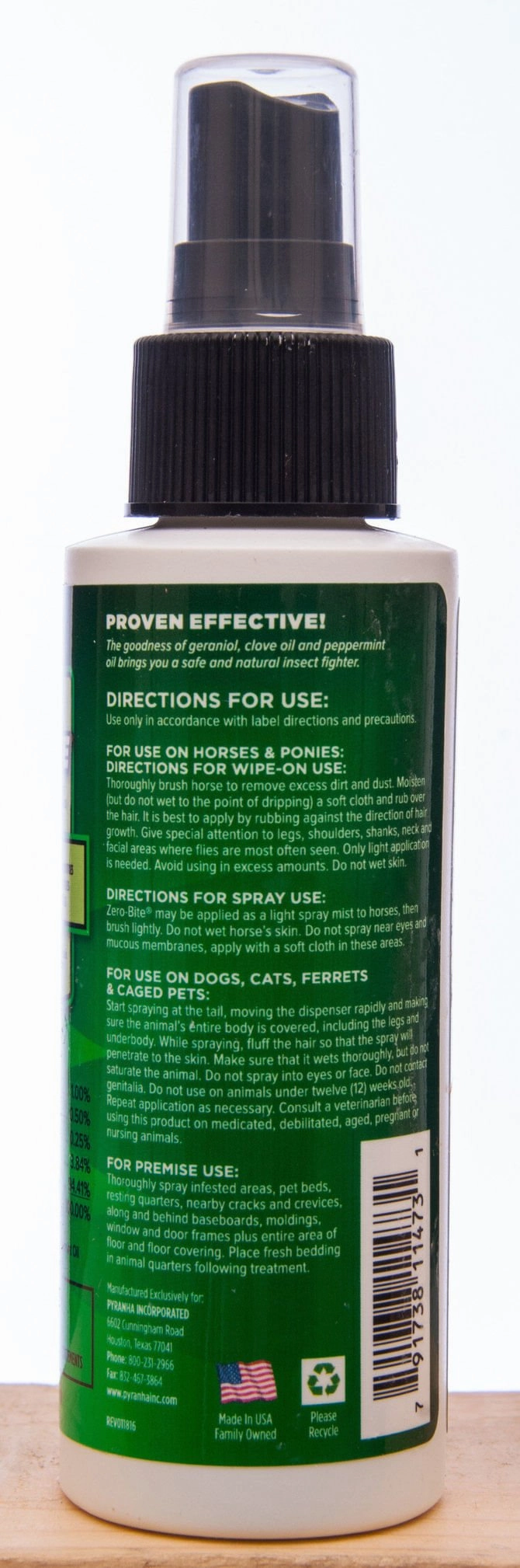 Pyranha Zero-Bite Natural Fly Spray