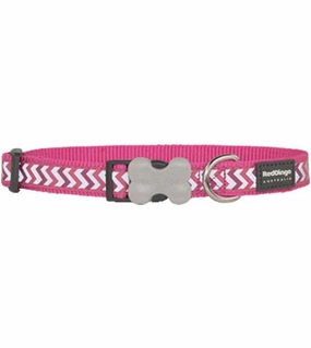 Red Dingo Reflective Ziggy Dog Collar (Hot Pink)