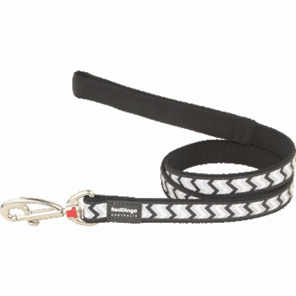 Red Dingo Reflective Ziggy Fixed Length Lead Dog Leash (Black)