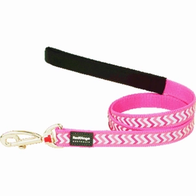 Red Dingo Reflective Ziggy Fixed Length Lead Dog Leash (Hot Pink)
