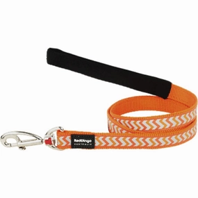 Red Dingo Reflective Ziggy Fixed Length Lead Dog Leash (Orange)