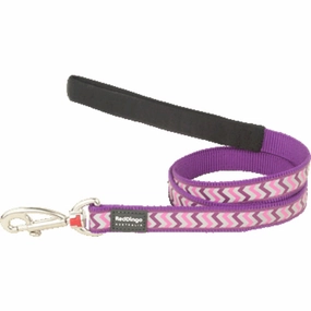 Red Dingo Reflective Ziggy Fixed Length Lead Dog Leash (Purple)