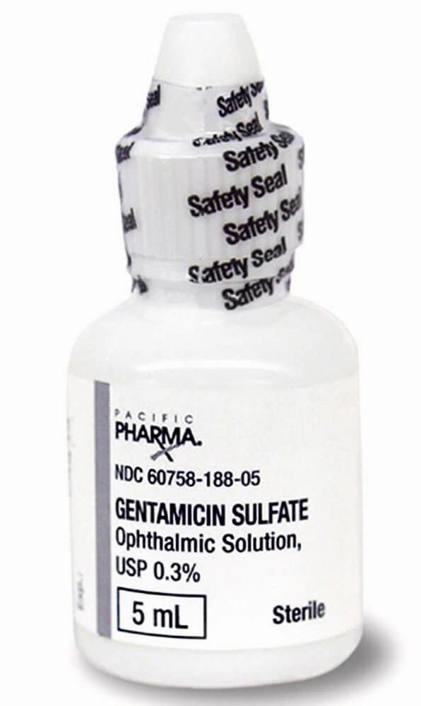 Rx Gentamicin Sulfate (Generic) Opthalmic Solution for Dogs & Cats 0.3%, 5ml bottle