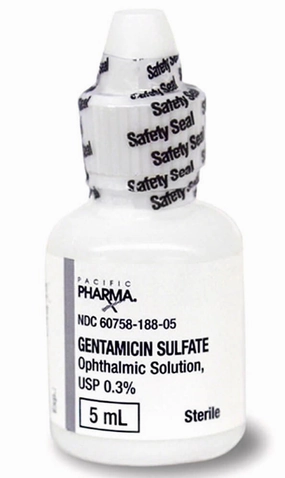 Rx Gentamicin Sulfate (Generic) Opthalmic Solution for Dogs & Cats 0.3%, 5ml bottle