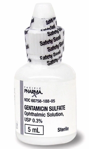 Rx Gentamicin Sulfate (Generic) Opthalmic Solution for Dogs & Cats 0.3%, 5ml bottle