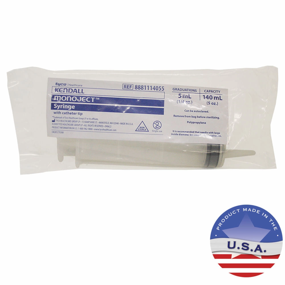 Rx Monoject Syringe with 140 cc Catheter Tip