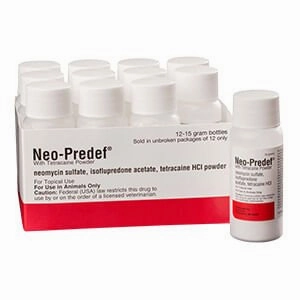 Rx Neo-Predef with Tetracaine Topical Powder for Horses, Dogs, & Cats, 15 gram