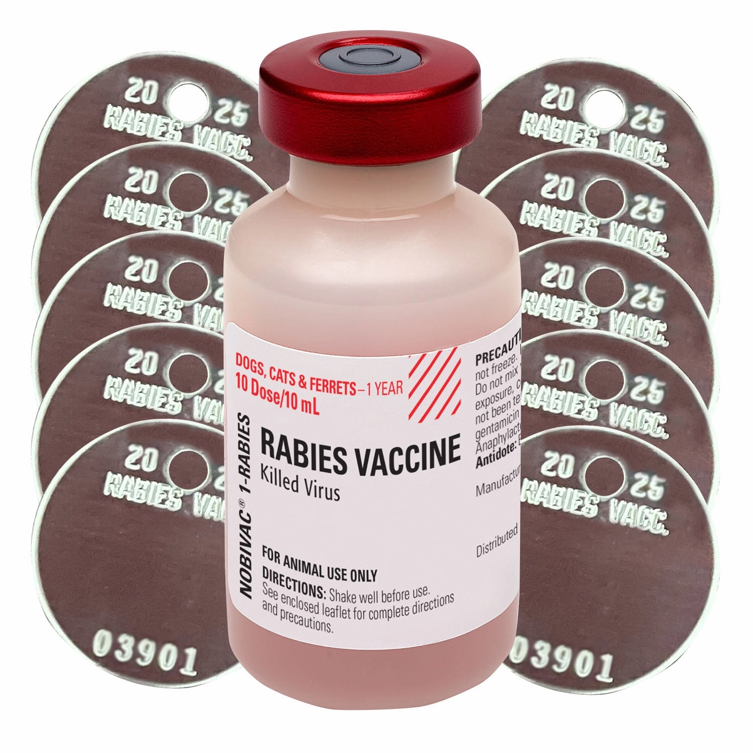 Rx Nobivac 1 Rabies Vaccine, 1 x 10ml Vial Kit with Tags