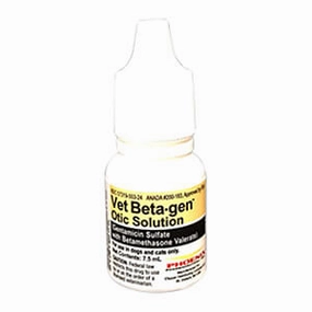 Rx Vet Beta-gen (gentamicin sulfate/bet) Otic Solution for Dogs & Cats, 7.5mL Bottle