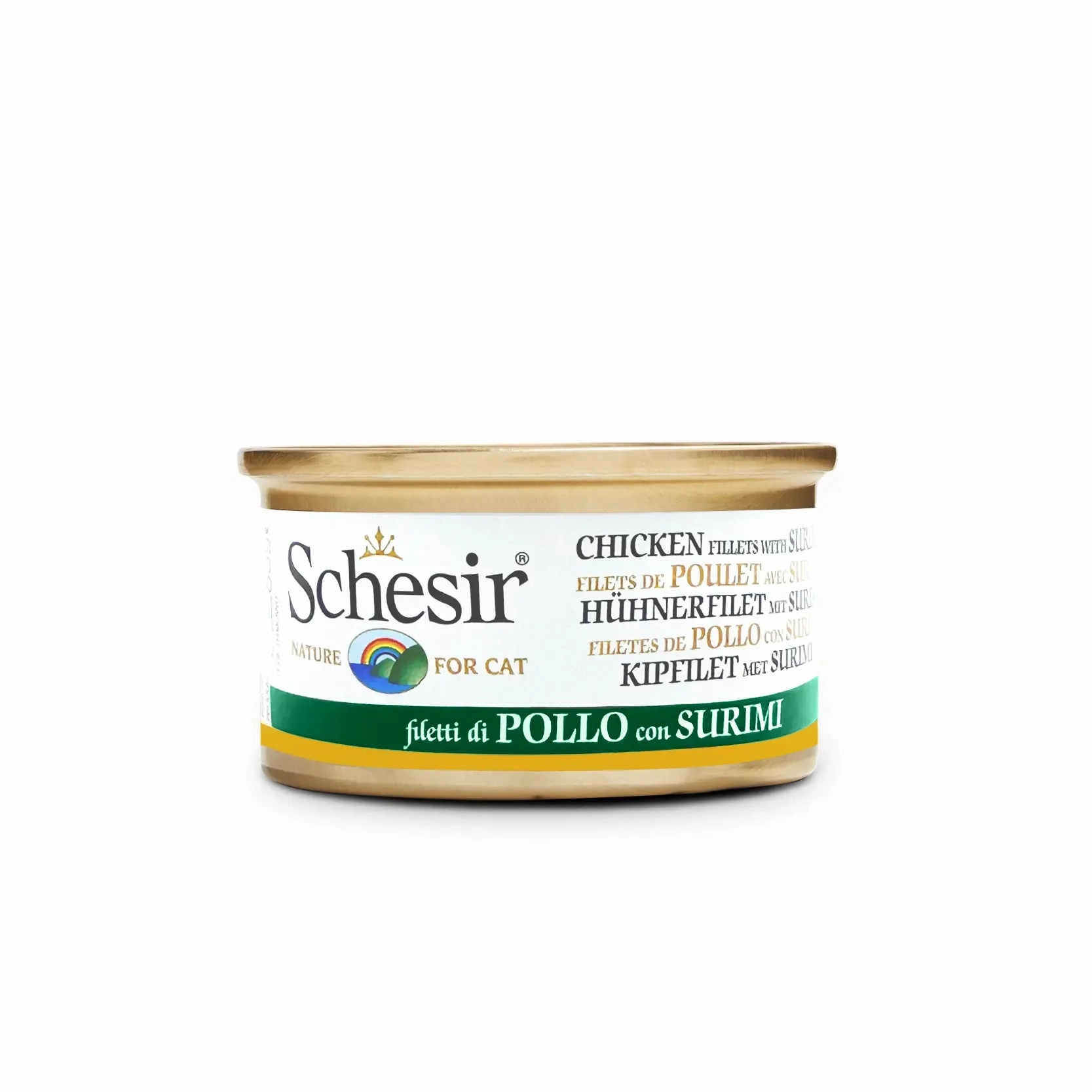 Schesir - Complementary Wet Food for Adult Cats - Chicken Fillets with Surimi 85g