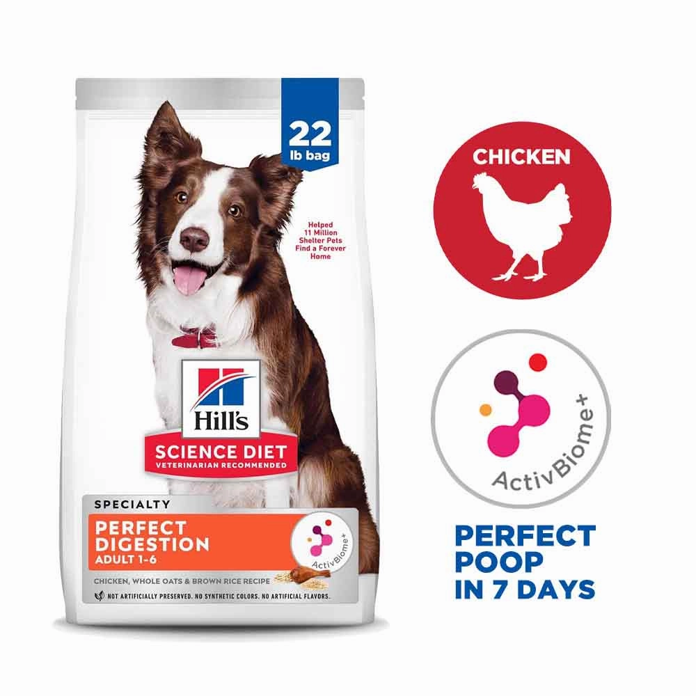 Science Diet Adult Perfect Digestion Chicken, Barley & Whole Oats Dry Dog Food 22lb
