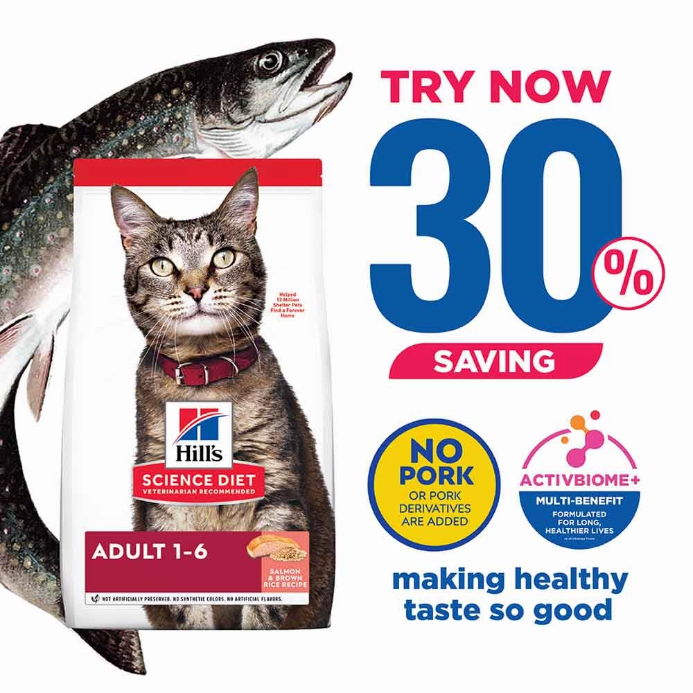 Science Diet Adult Salmon & Brown Rice Dry Cat Food 3.5lb