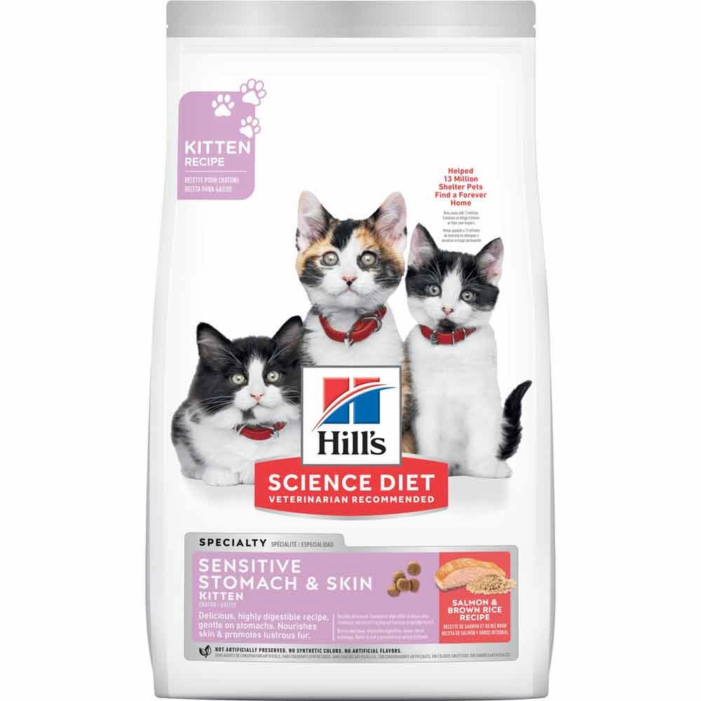Science Diet Kitten Sensitive Stomach & Skin Salmon & Brown Rice Dry Cat Food 3.5lb