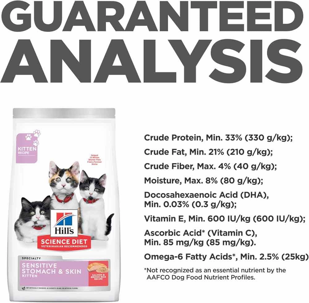 Science Diet Kitten Sensitive Stomach & Skin Salmon & Brown Rice Dry Cat Food 3.5lb
