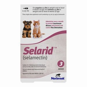 Selarid (selamectin) for Puppes & Kittens 0-5 lb, 3 Month Supply