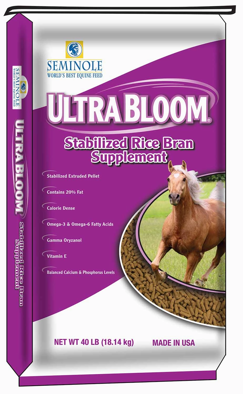 Seminole Ultra Bloom Rice Bran Supplement for Horses