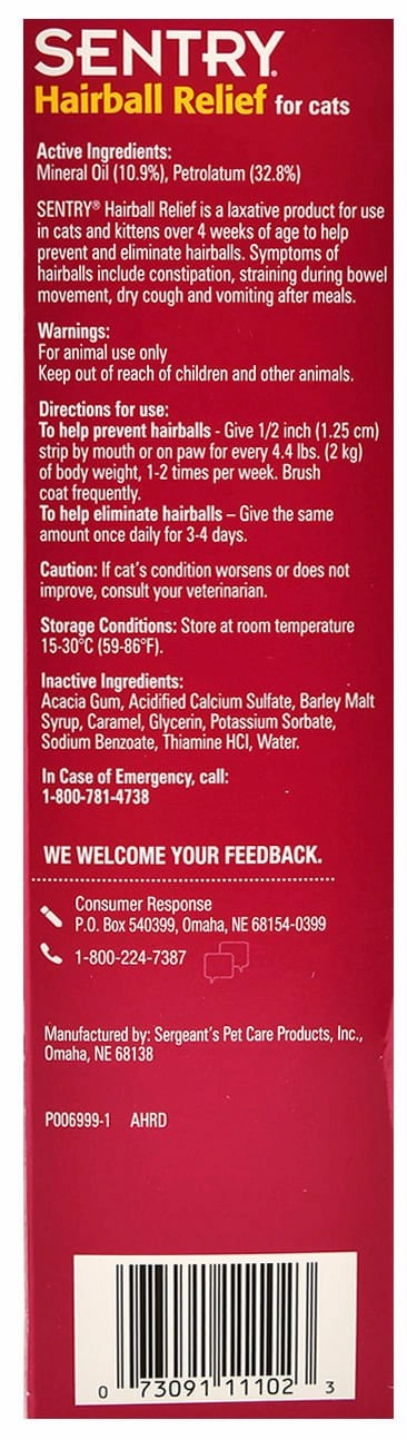 Sentry Petromalt Hairball Relief for Cats