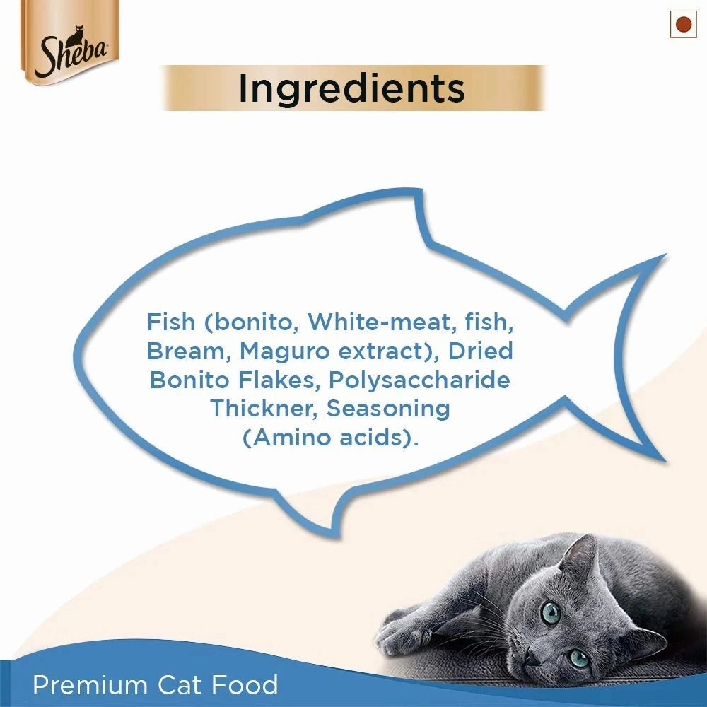Sheba Maguro & Bream Fish Mix Premium Cat Wet Food and Salmon Flavour Irresistible All Life Stages Cat Dry Food Combo