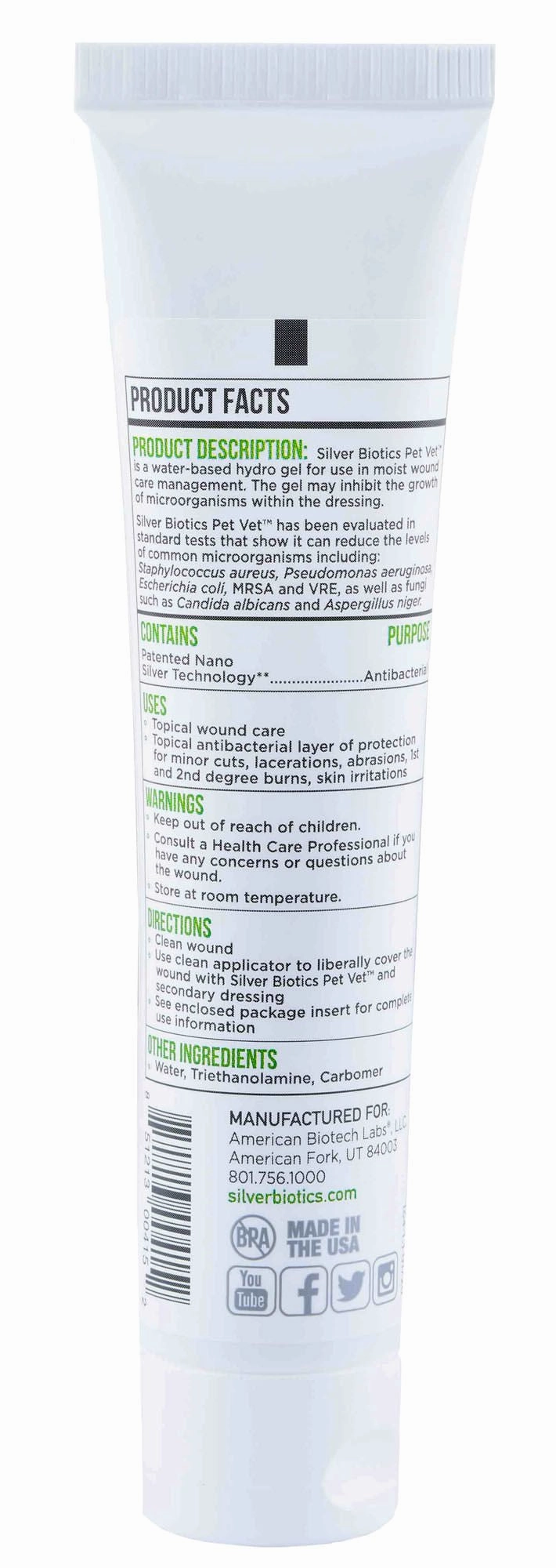 Silver Biotics Pet Vet Antibacterial First Aid Gel