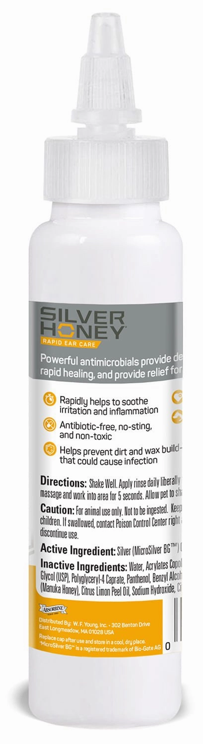 Silver Honey Rapid Ear Care Vet Strength Ear Rinse, 4 fl oz Bottle