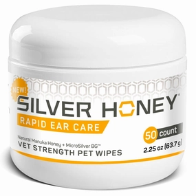 Silver Honey Rapid Ear Care Vet Strength Pet Wipes, 50 ct Jar