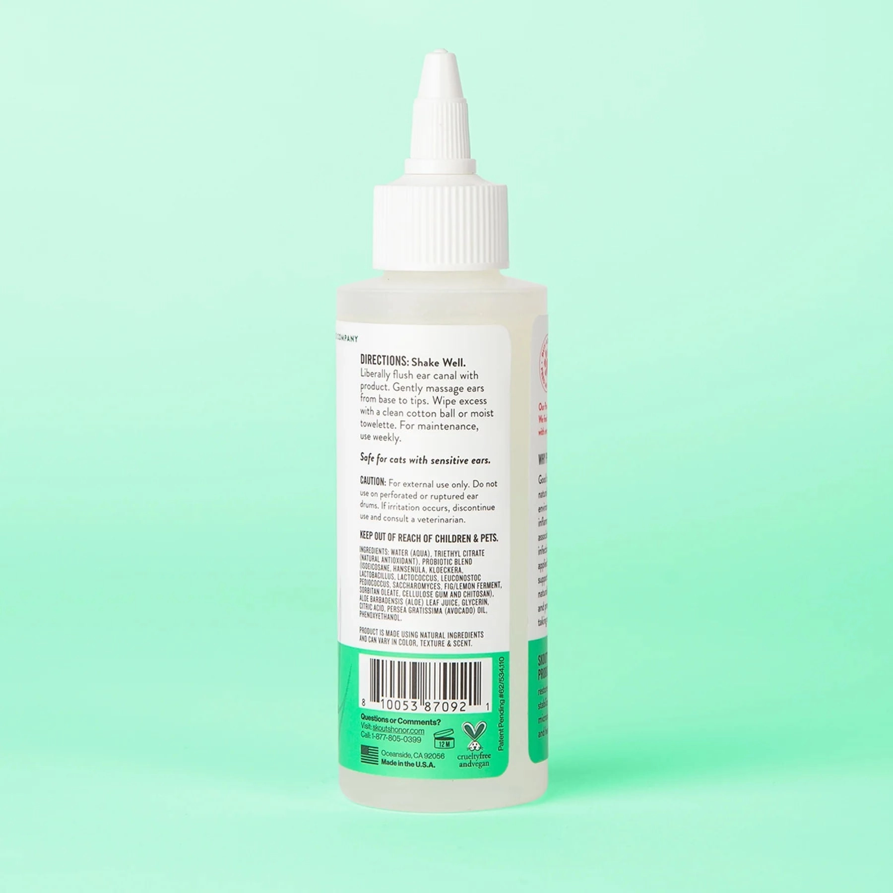 Skout's Honor Cat Probiotic Ear Cleaner, 4 oz