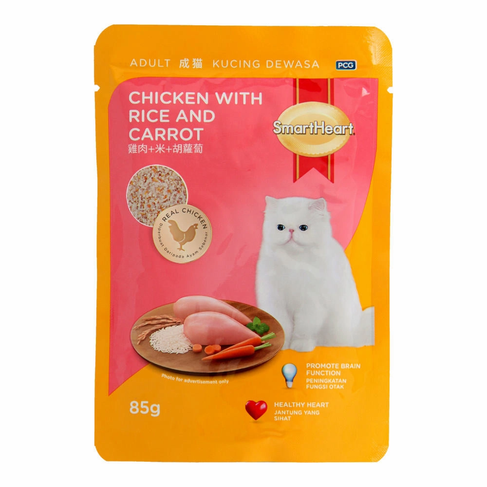 Smartheart Chicken with Rice & Carrot Pouch Cat Food 85g x 12
