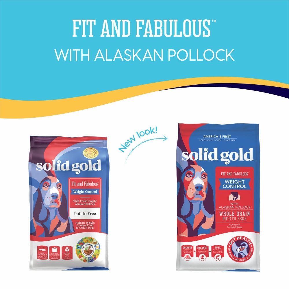 Solid Gold Fit & Fabulous Adult Low Fat & Low Calorie with Fresh Caught Alaskan Pollock Dry Dog Food