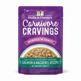 Stella & Chewy's Carnivore Cravings Morsels N Gravy Salmon & Mackerel Recipe Pouch Cat Food