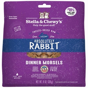 Stella & Chewys Absolutely Rabbit Dinner Morsels Freeze-Dried Cat Food 8oz