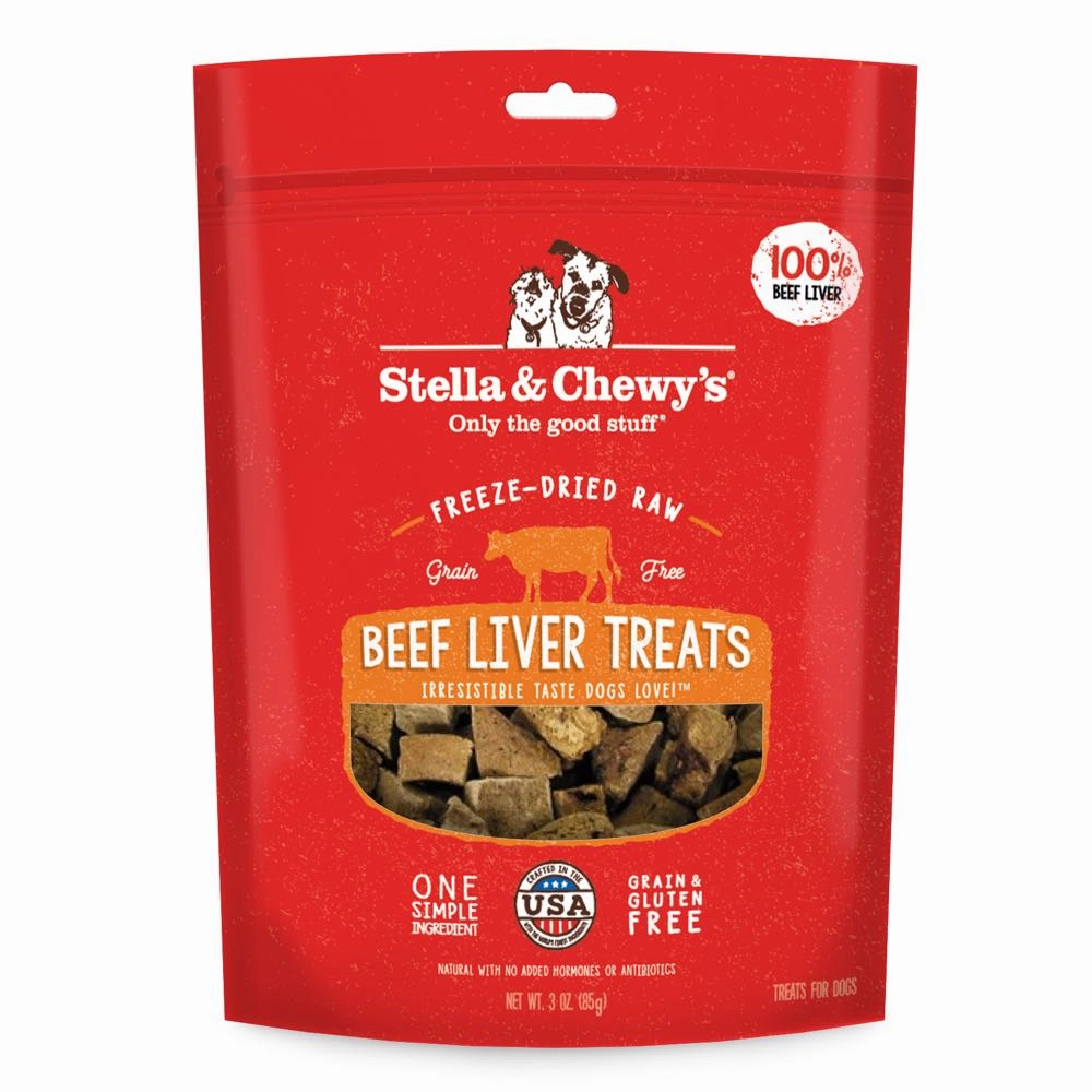 Stella & Chewys Beef Liver Single Ingredient Grain-Free Freeze-Dried Dog Treats 3oz