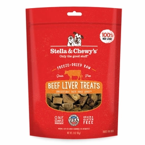 Stella & Chewys Beef Liver Single Ingredient Grain-Free Freeze-Dried Dog Treats 3oz