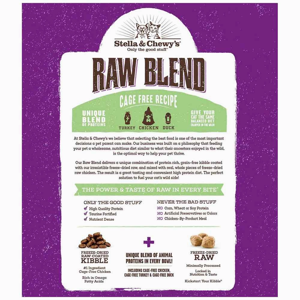 Stella & Chewys Freeze-Dried Raw Blend Kibble Cage Free Chicken Grain-Free Dry Cat Food
