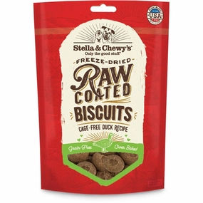 Stella & Chewys Freeze-Dried Raw Coated Biscuits Duck Grain-Free Dog Treats 9oz