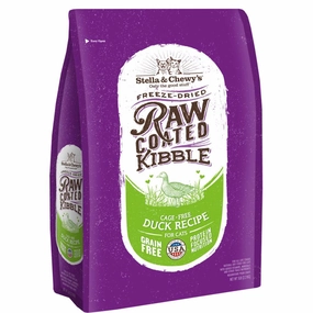Stella & Chewys Freeze-Dried Raw Coated Kibble Cage-Free Duck Grain-Free Dry Cat Food 5lb