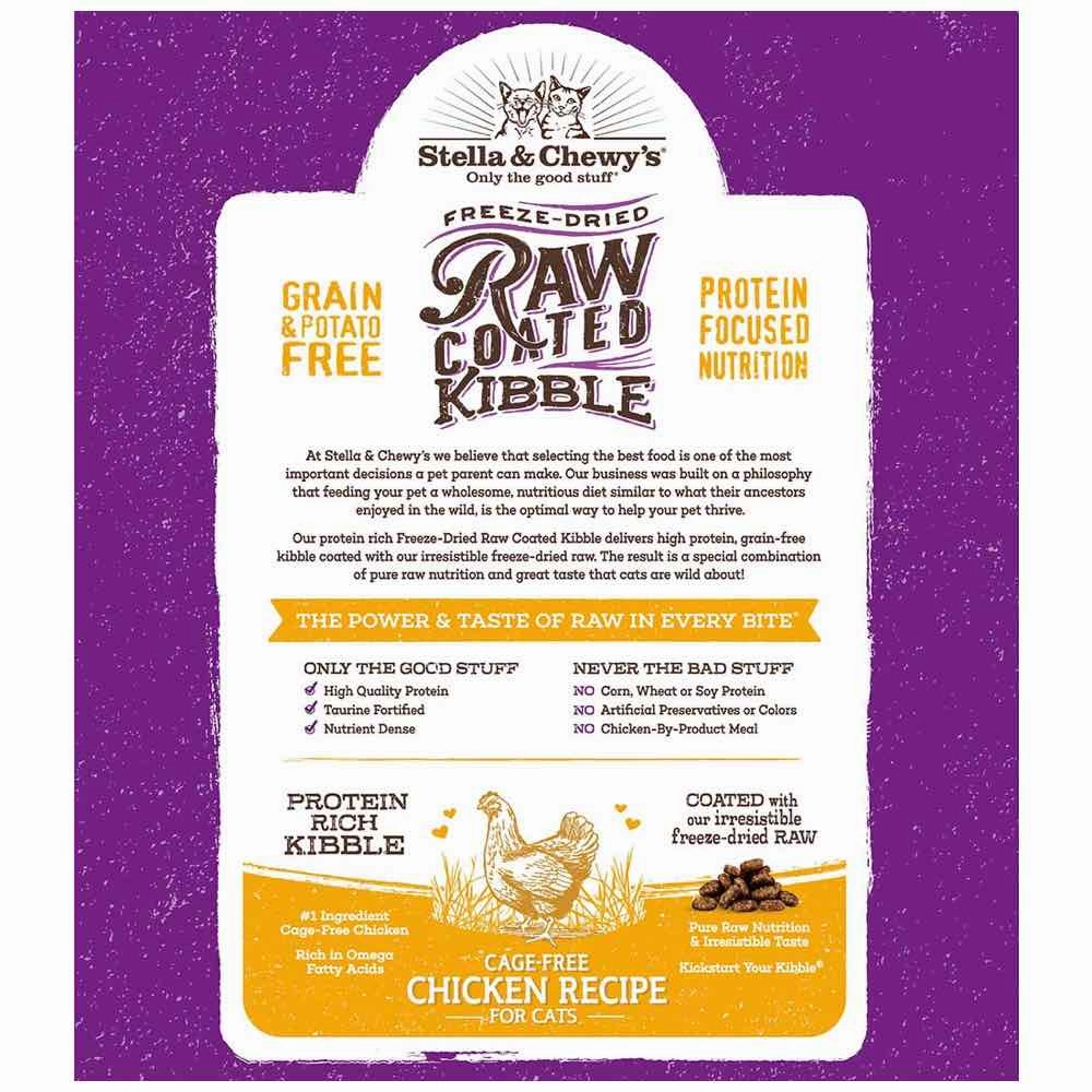 Stella & Chewys Freeze-Dried Raw Coated Kibble Chicken Grain-Free Dry Cat Food